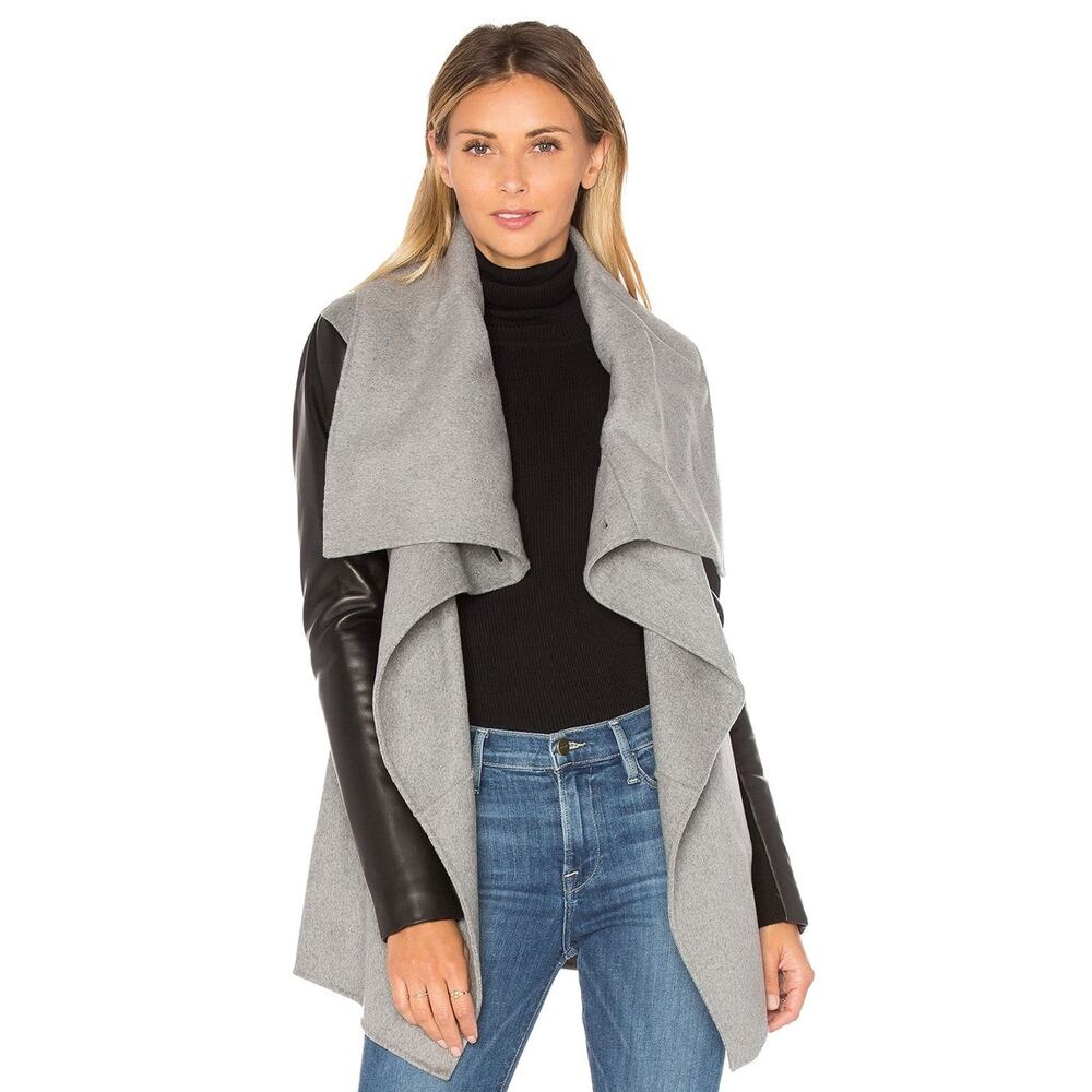 Mackage Vane Genuine Leather Coat Mineral - S